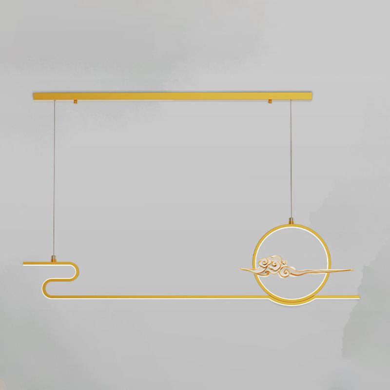 Contemporary Style Linear Shape Island Lighting Ideas Metal 2 Light Hanging Pendant Lights