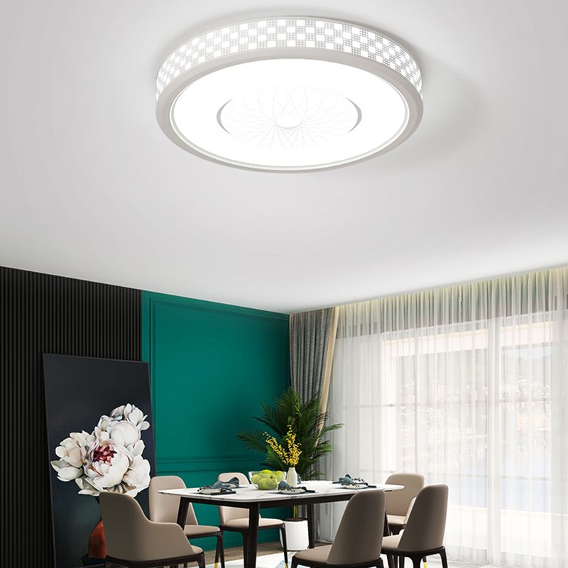 White Ceiling Light Fixture Modernism Round LED Flush Mount for Bedroom