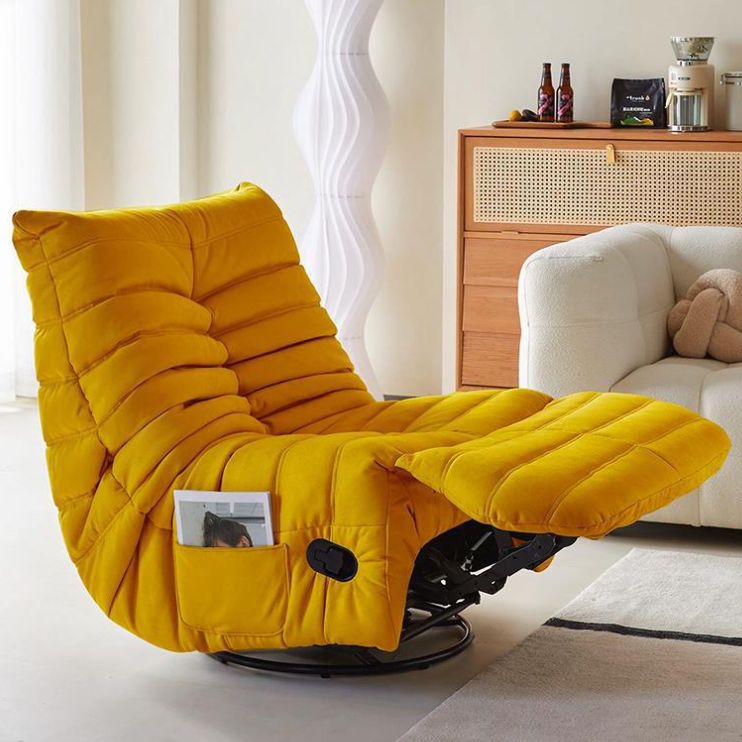 Microsuede Manual Recliner Tufted Back Home Theater Recliner with Storage