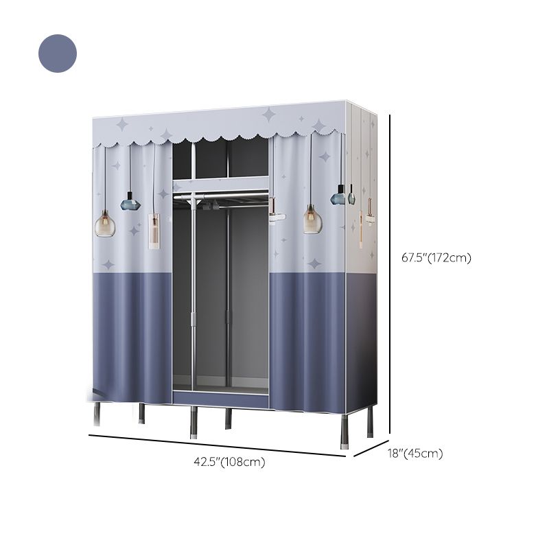 Contemporary Style Metal Wardrobe 1-door Wardrobe Closet for Bedroom