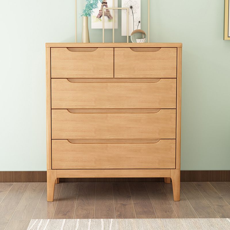 Modern 16" W Storage Chest Rubber Wood Home Chest with Drawers
