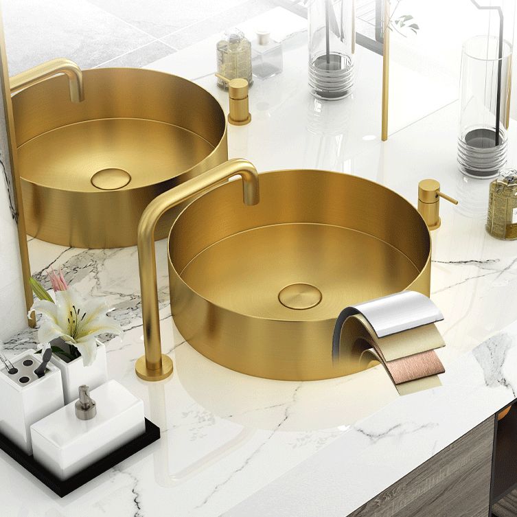 Modern Bathroom Sink Rectangular Metal Vessel Bathroom Sink with Pop-Up Drain