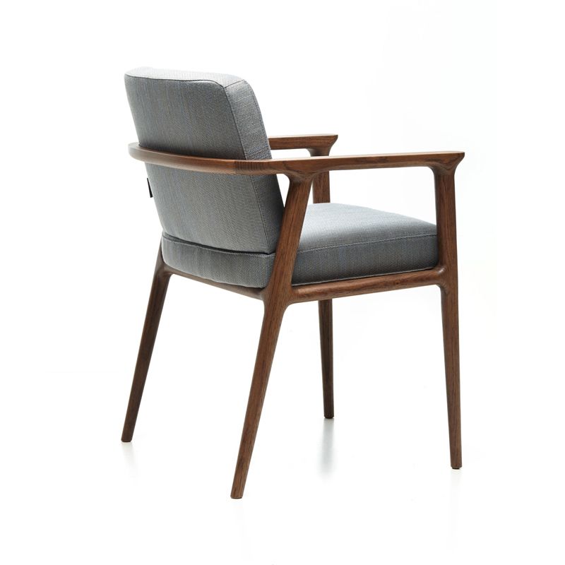 Silla de comedor tapizada con respaldo sólido de estilo tradicional para interiores