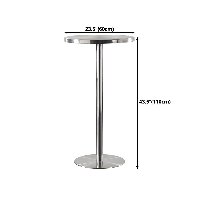 Metal Industrial Round Dining Table Steel Top Table with Pedestal Base