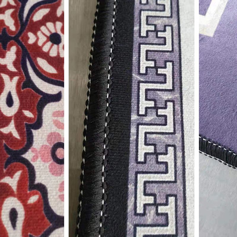 Simple Line Rug Polyester Grey Area Rug Tear Resistant Rug for Living Room