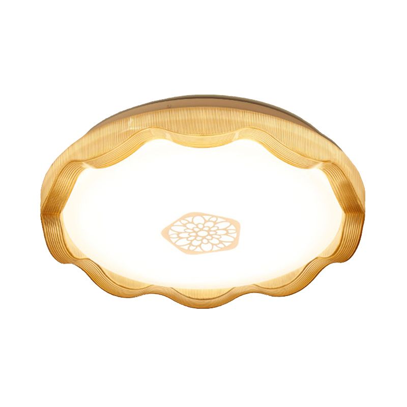 Lampada da incasso a soffitto in metallo smerlato con diffusore in acrilico Bianco/Blu/Oro Camera da letto 16"/19,5" Dia Lampada da incasso a LED in colore caldo/bianco