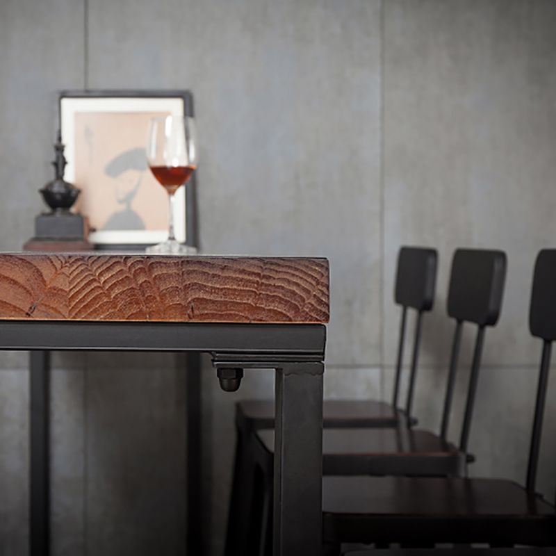 Industrial Rectangle Bar Table Set 1/5 Pieces Solid Wood Counter Table
