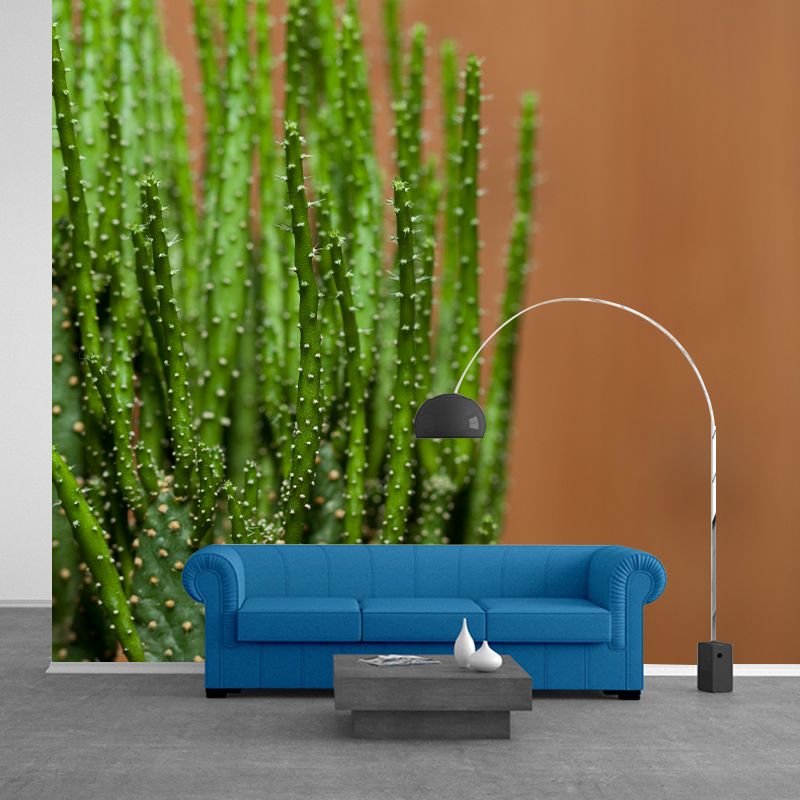 Green Plants Photography Murals Wallpaper Moisture Resistant for Bedroom