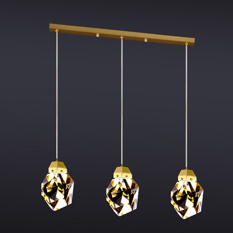 Koper geometrische kristal hanger licht Noordse moderne down verlichting voor slaapkamer