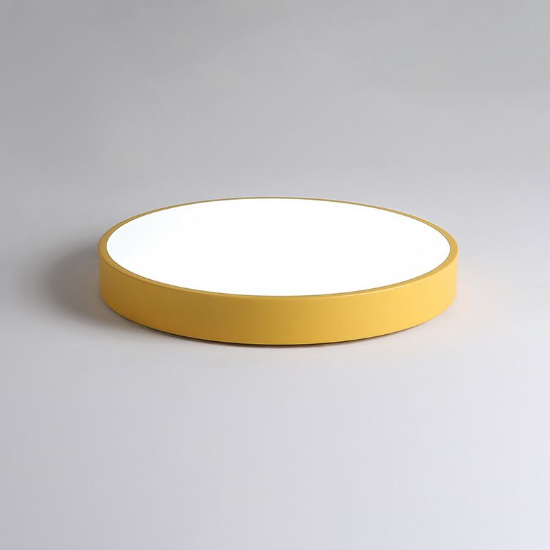 Round Shape Ceiling Lamp Modern Macaroon Iron 1 Light Flush Mount for Bedroom Balcony