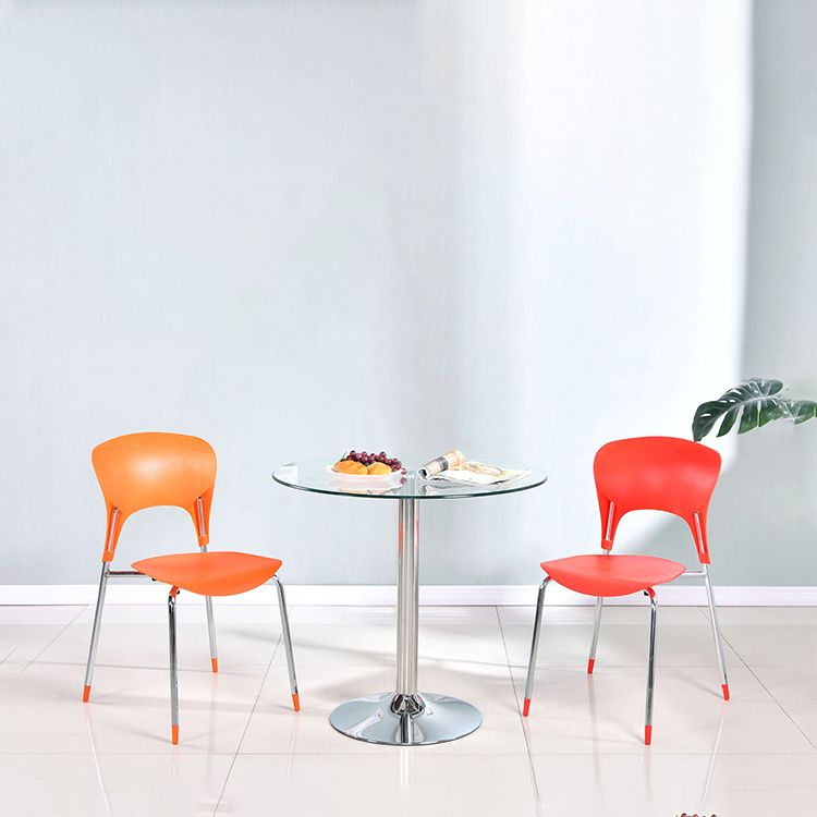 Glass Top Dining Table Modern Round Dining Table with Pedestal Base
