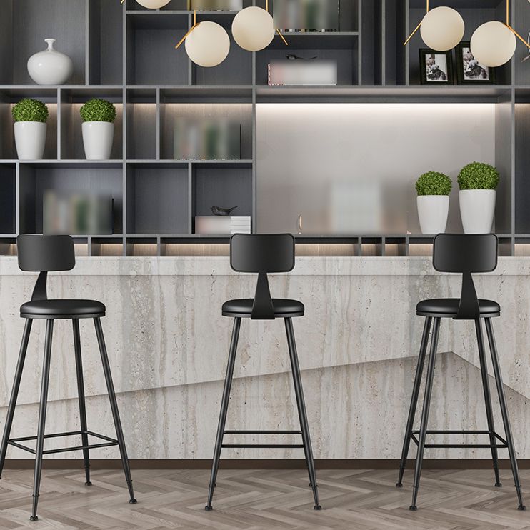 Industrial Matte Finish Coffee Shop Stool Footrest Low Back Stool