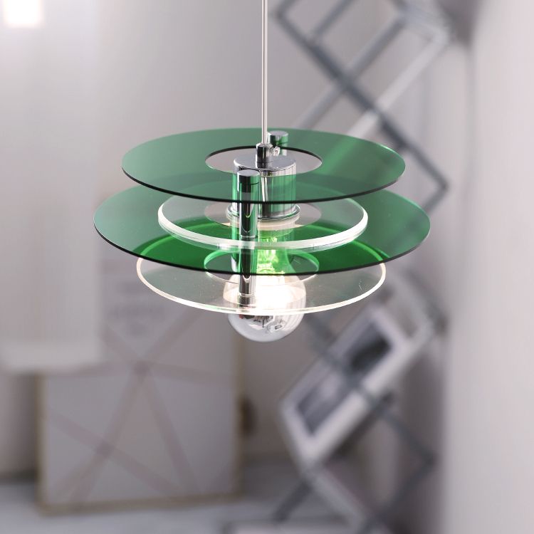 Nordic Style Macaron Pendant Light 1 Light Metal Acrylic Hanging Light for Bedside