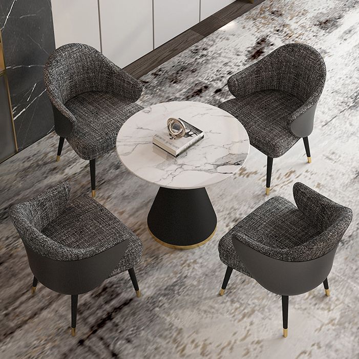 Glam 1/2/5 Pieces Dining Set Round Shape Sintered Stone Dining Table Set