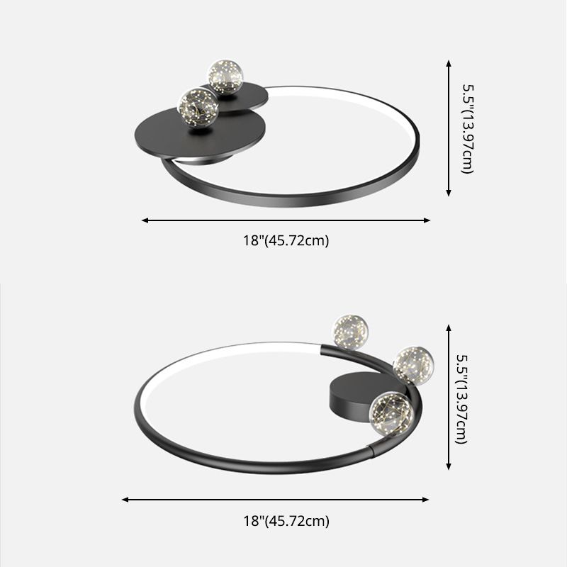 LED Ceiling Light Fixture Flush Mount Lighting Glass Light Ringed Light Living Room Light