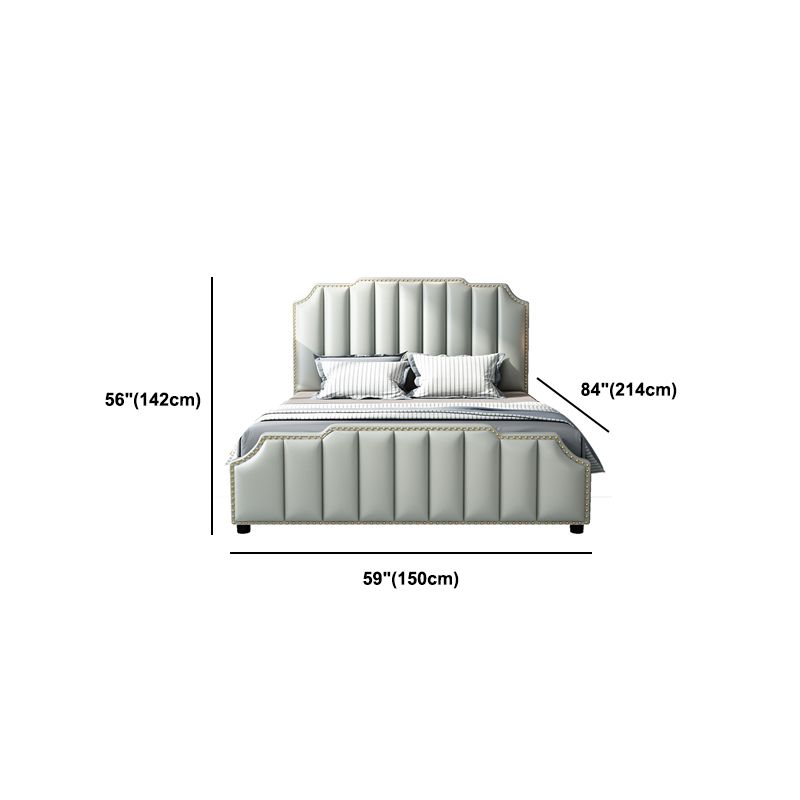 84.65 inch Wide Contemporary Standard Bed Solid Wood Bed with Headboard