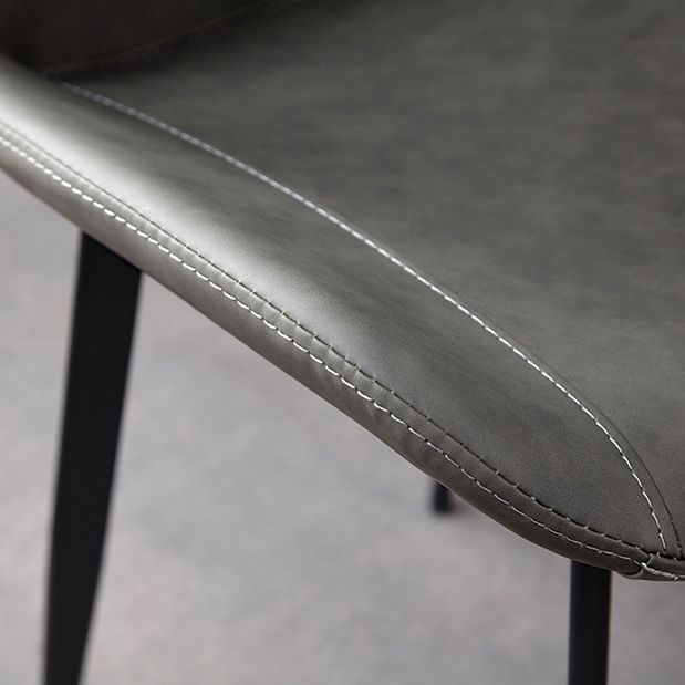 Silla de metal de estilo industrial, sillas auxiliares de comedor con respaldo sólido de cocina (juego de 2)