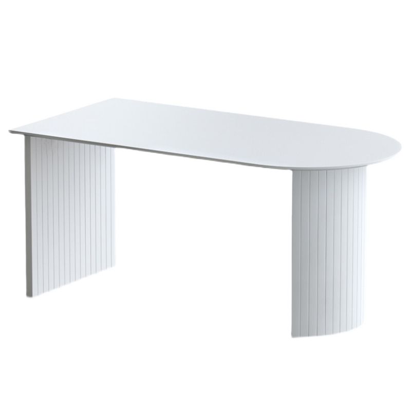 Mesa de comedor contemporánea de madera maciza mesa blanca de madera blanca con alto contenido de brillo para comedor