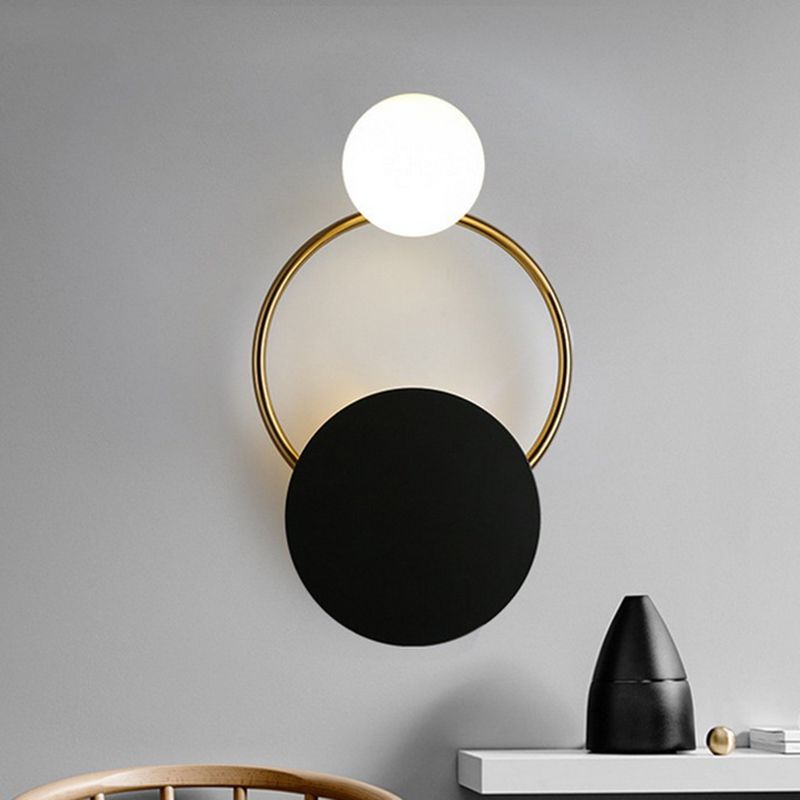 Modern 2-Light Golden/Black Vanity Light Shaded Bathroom Wall Light Sconces
