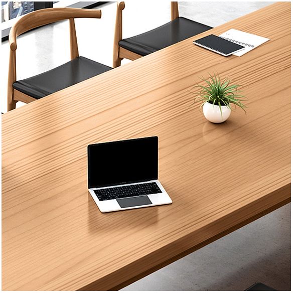 Industrial Rectangular Office Desk Solid Wood H-Shape Writing Desk