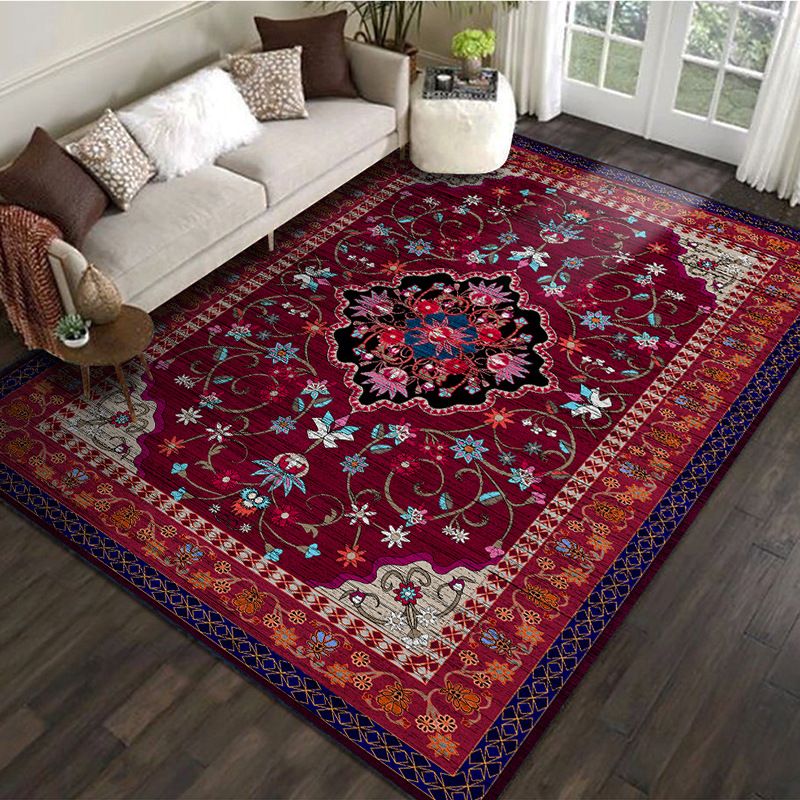 Tappeto di stampa damask marocchina multicolore in polipropilene tappeto resistente alle macchie resistenti a tappeto anti-slip per arredamento per la casa