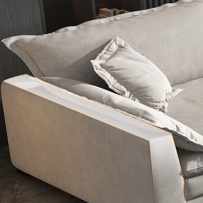 Glam Cushioned Chaise Lounge Recessed Arms Chaise with Three Pillows for Bedroom