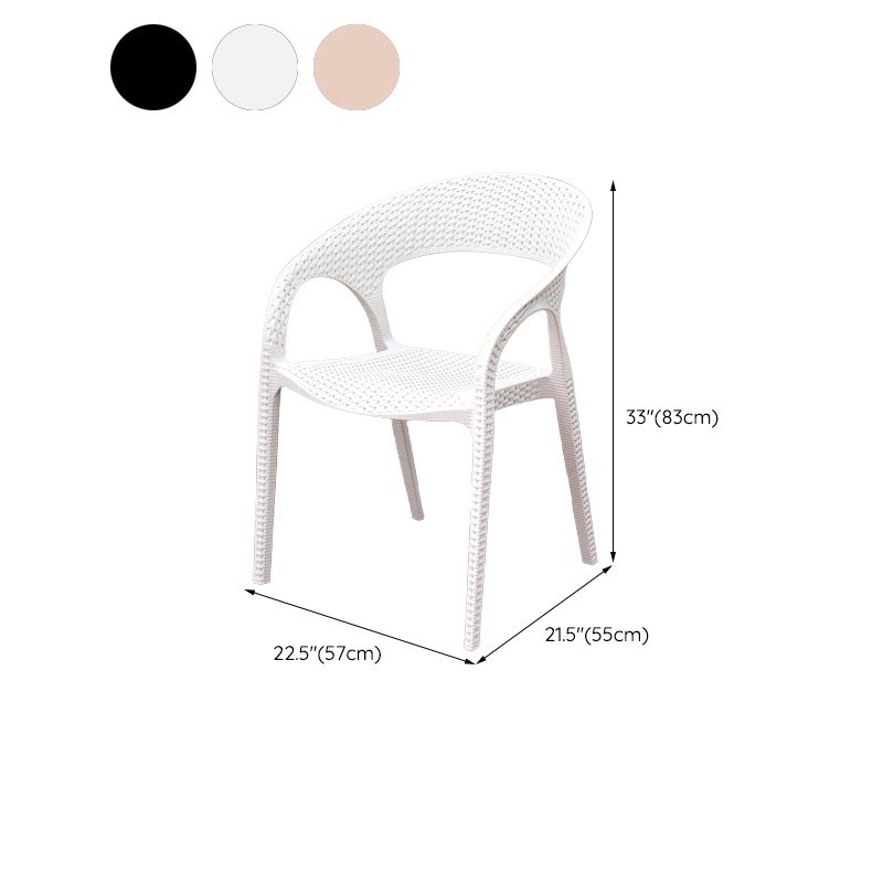 Contemporary Plastic Outdoors Dining Chairs Stacking Patio Dining Chair