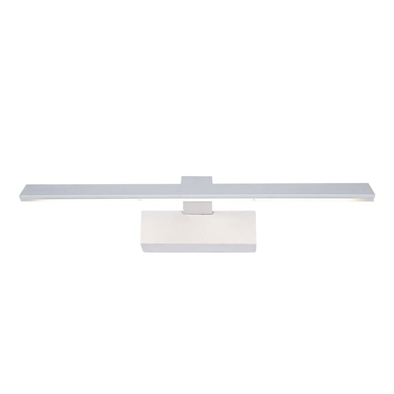 Linear Metal Wall Sconce Modern 1 Light Mirror Wall Mount Light Fixture in White
