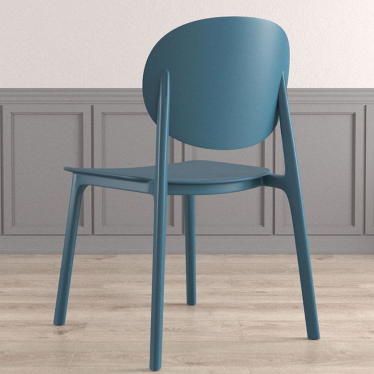 Plastic Contemporary Kitchen Dining Chair Armless Open Back Chair