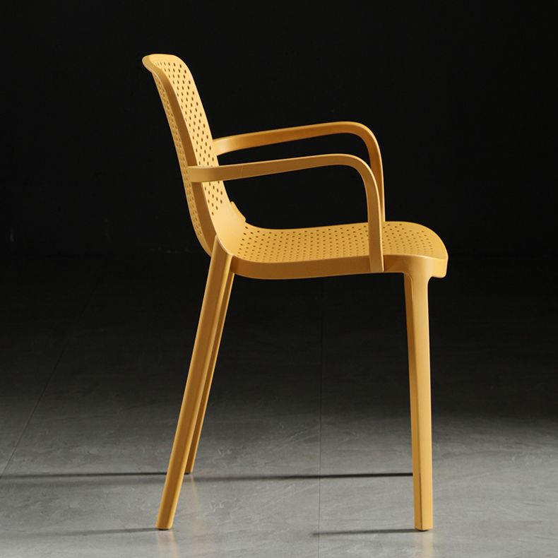Modern Plastic Contemporary Kitchen Chair Arm Solid Back Dining Room Chair