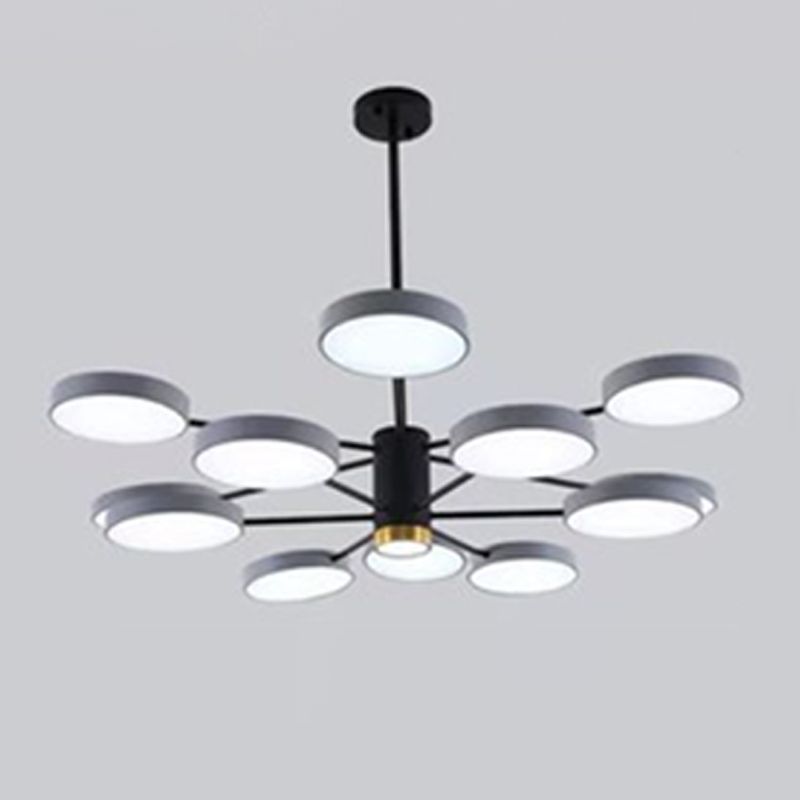 Metal Round Shape Hanging Ceiling Light Modern Style Multi Lights Hanging Light