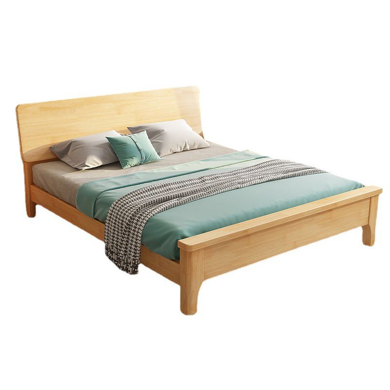 Scandinavian Solid Wood With Headboard and Footboard Panel Bed