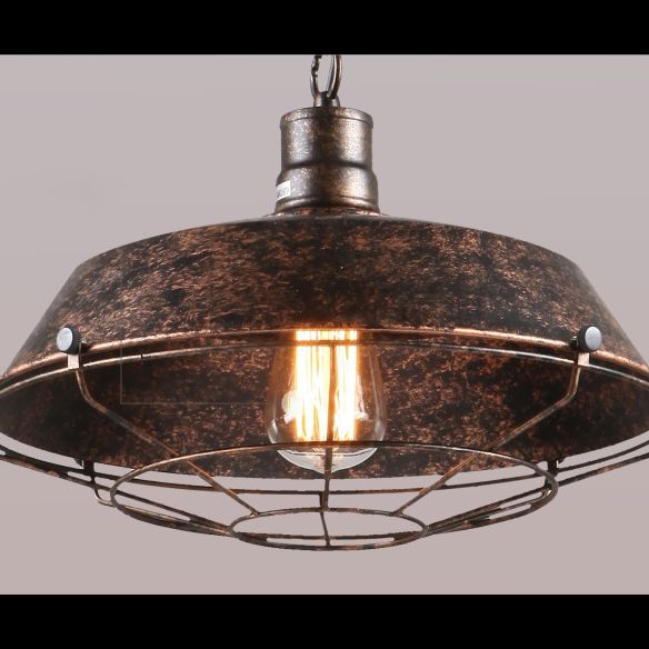 1 leichte Anhänger Leichte industrielle Retro -Schatten -Schatten -Metall -Hang -Lampe mit Grill für Esszimmer