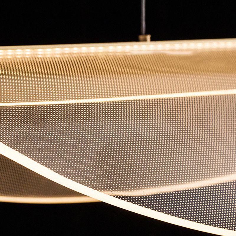 Acrylic Island Chandelier Lights Modern Style Metal Hanging Light Fixture for Dining Room