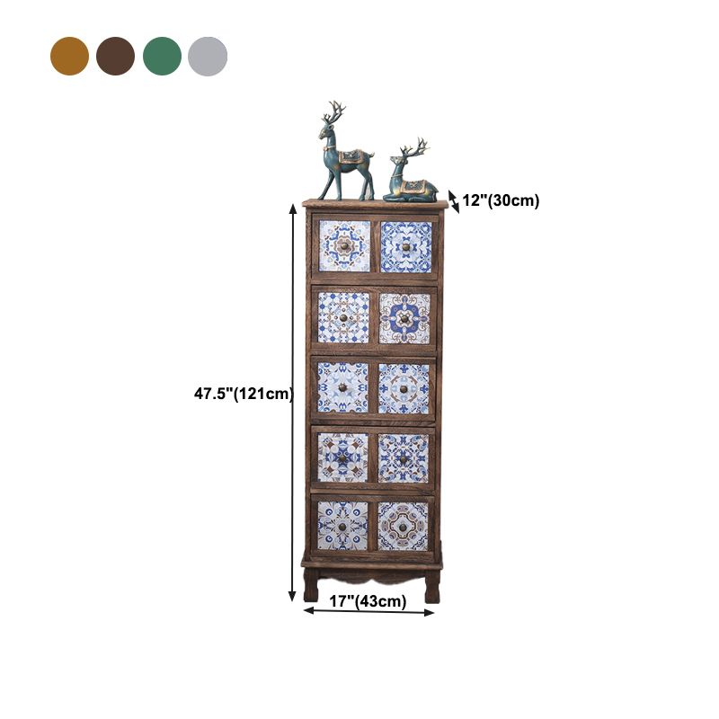 Bedroom Dresser Traditional Style Solid Wood Storage Chest with Multi Drawers