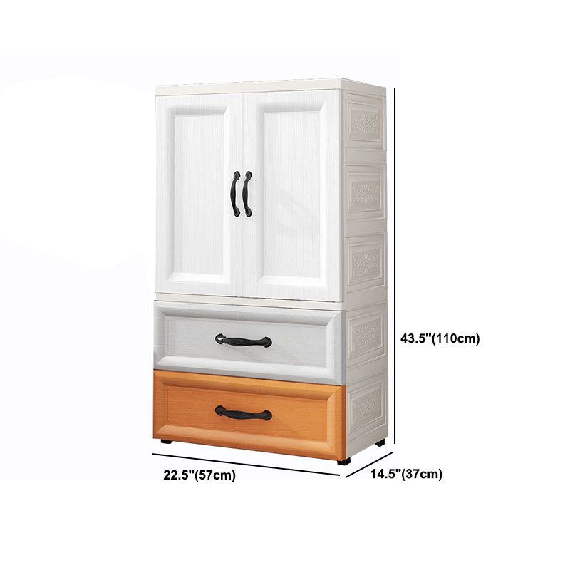 Plastic Contemporary Storage Cabinet for Bedroom Matte Finish Cabinet