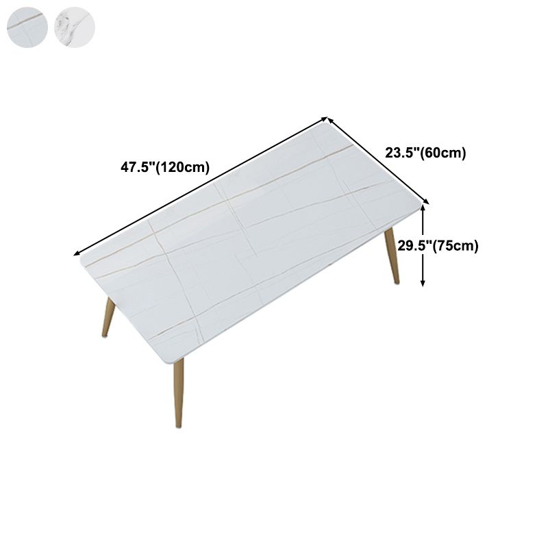 Stone Top Gold Base Dinner Room Kitchen Table Traditional Luxury Rectangle Dining Table