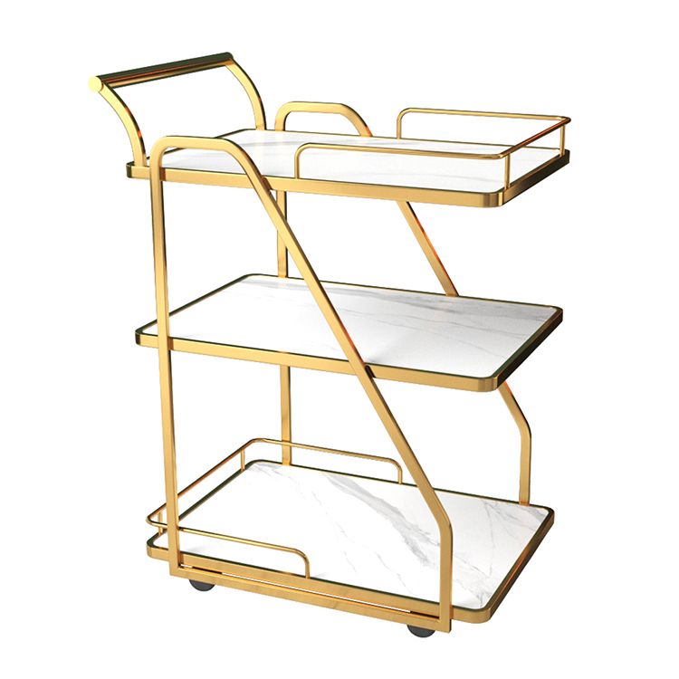 33.07" High Rolling Contemporary Prep Table Stone Prep Table