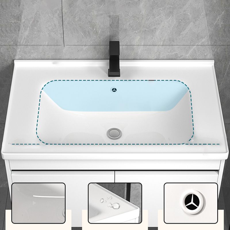 Modern Bathroom Vanity Set Wood Standalone Cabinet and Mirror Space Saver Vanity