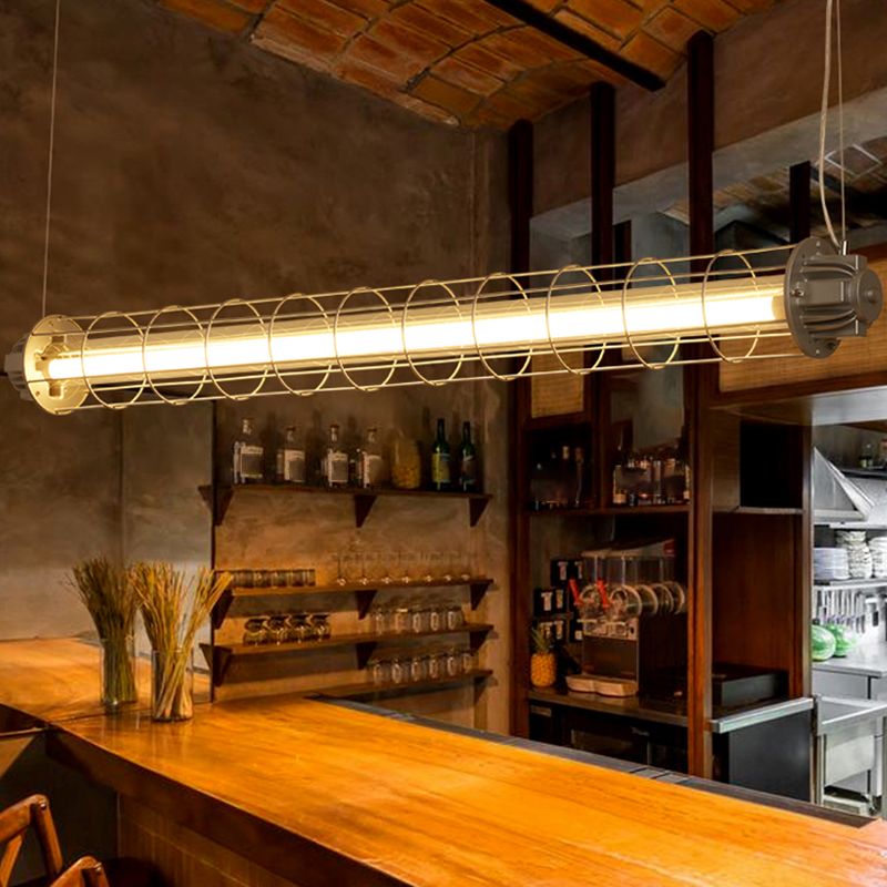 Industrial Style Hanging Lamp Cylinder Shape Island Light Fixture for Dining Table