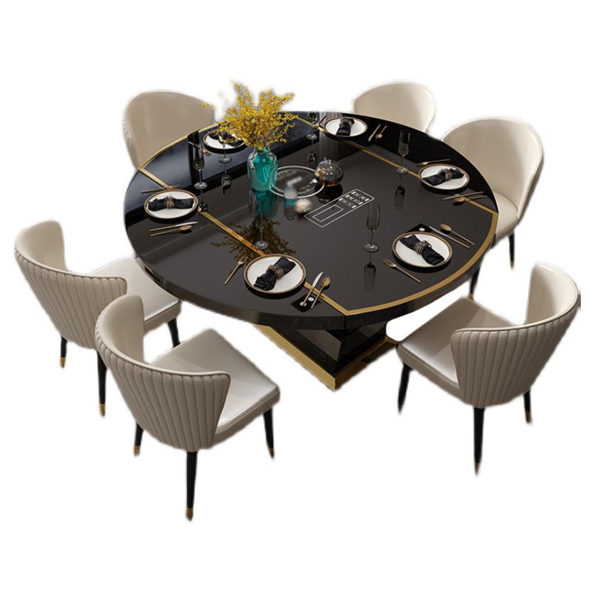 Contemporary Style Leather Chair Armless Parsons Chair with Wooden Legs for Dining Room