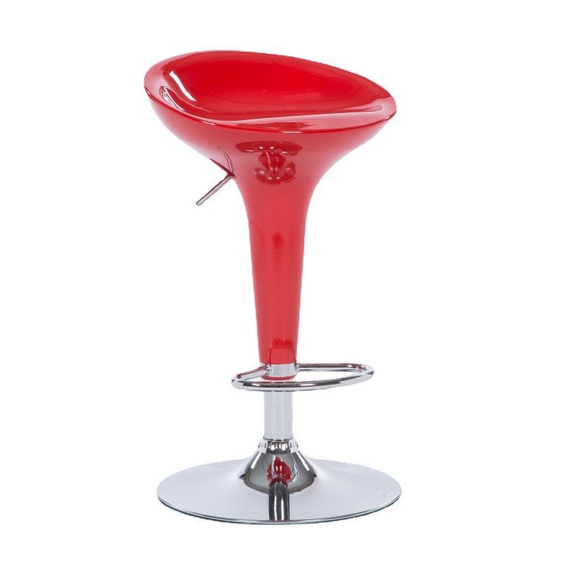Contemporary Metal Barstool Plastic Low Back Counter Stool with Footrest for Bar