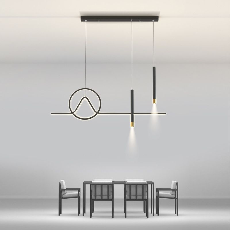Multiple-Light Geometric Island Pendant Lights Modern Metal Island Pendant Lighting