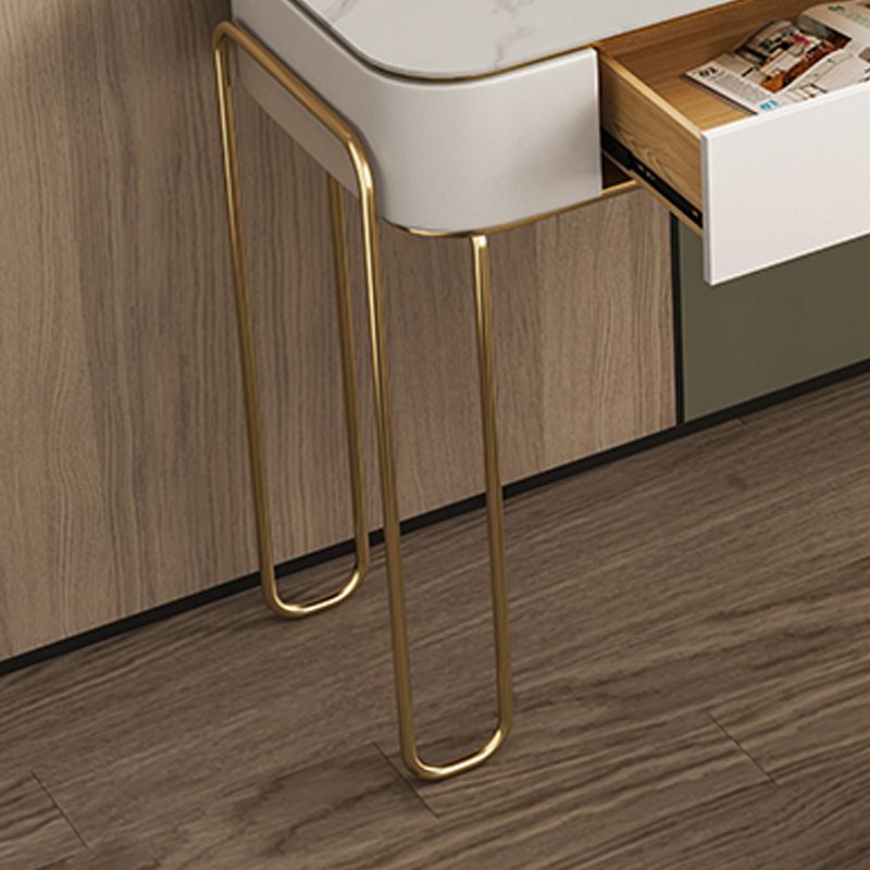 Slate Top Vanity Dressing Table Set Glam Wooden Makeup Vanity Set