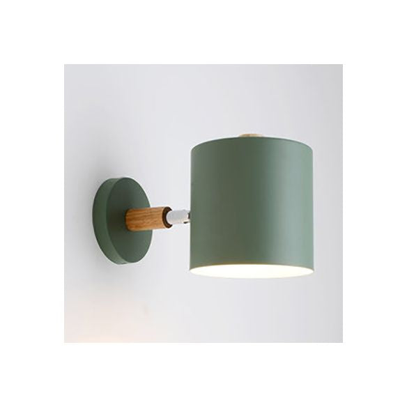 Modern Style Cylinder Wall Light Metal 1 Head Wall Lamp for Kid Bedroom Corridor