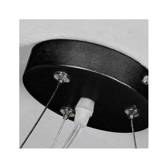 31,5 "/35,5" W Lampada a sospensione a forma di foglia moderna moderna Lampaggio multipla il lampadario del lampadario in nero in nero/oro