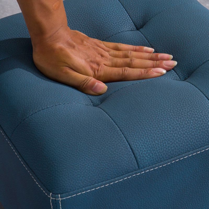 Contemporary Plain Chair Ottoman Plain Cotton Tufted Footstool Ottoman