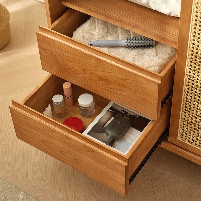 Solid Wood Wardrobe Armoire with Drawer Modern Wardrobe Closet