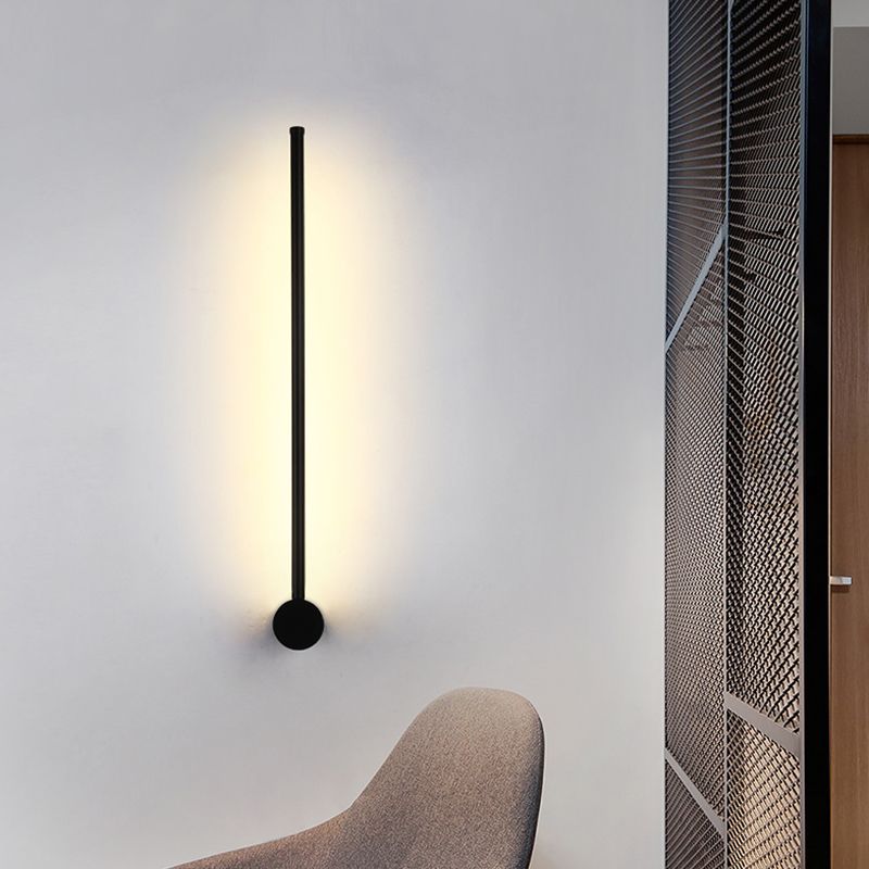 Lineare Form Metall Wandleuchter moderner Stil Einmals Wandmontage Licht in Schwarz