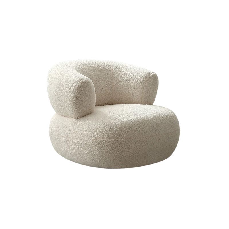 Ultra-Modern Beige Curved Sofa with Tuxedo Arm for Living Room
